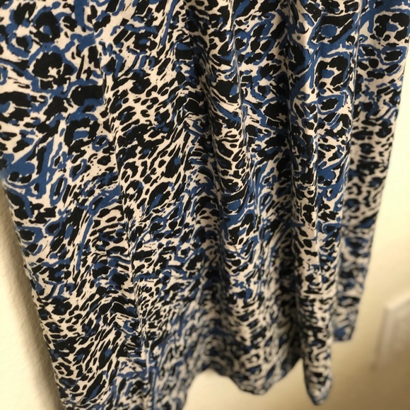 Black and blue print summer long dress for women - Picture 5 of 6